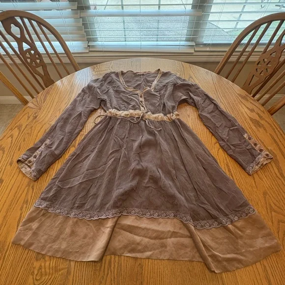 Johnny Was Mocha Brown Long Sleeve V-Neck Size M READ - Picture 2 of 13